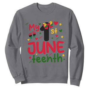 My First Juneteenth Sweatshirt African American Baby Freedom Day TS12 Charcoal Print Your Wear