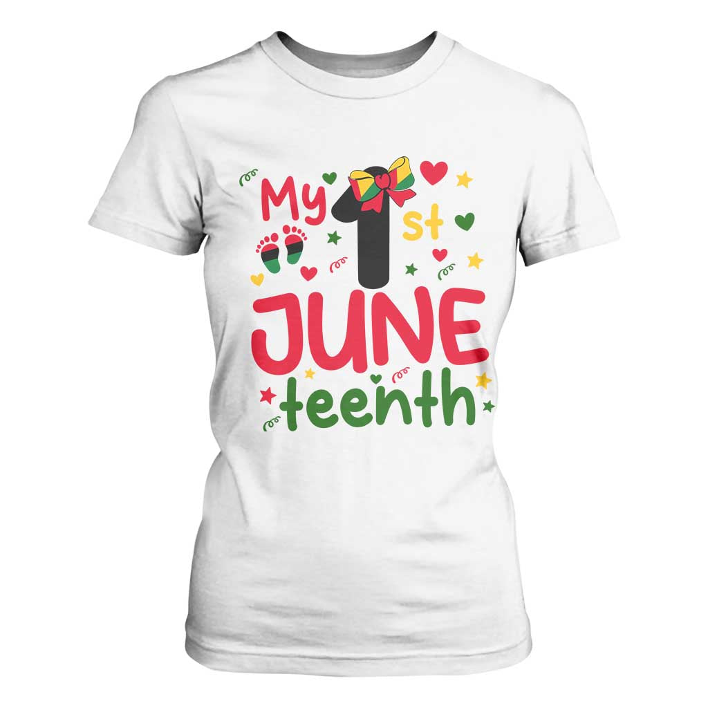 My First Juneteenth T Shirt For Women African American Baby Freedom Day TS12 White Print Your Wear