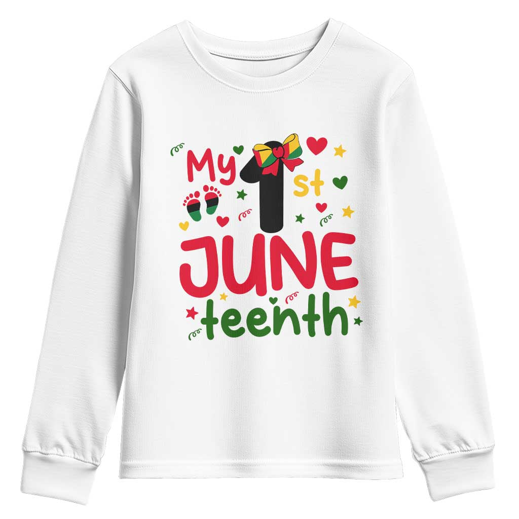 My First Juneteenth Youth Sweatshirt African American Baby Freedom Day TS12 White Print Your Wear