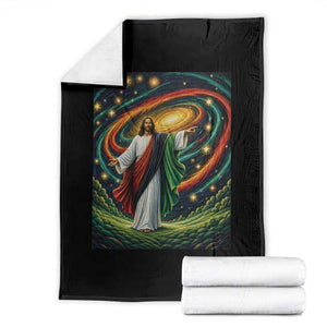 Black Jesus Juneteenth Throw Blanket African American Christian Pride
