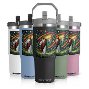 Black Jesus Juneteenth Flip Straw Tumbler African American Christian Pride