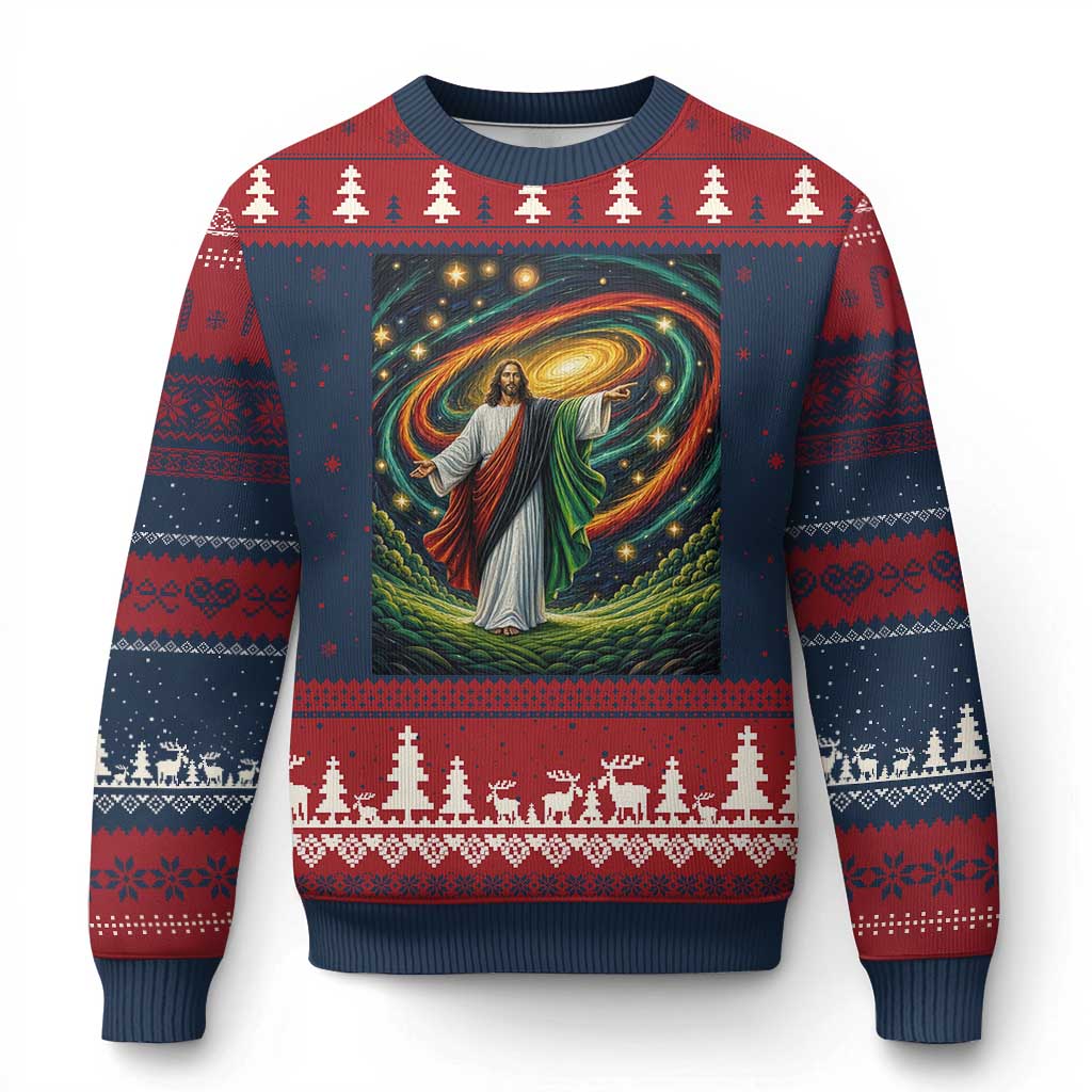 Black Jesus Juneteenth Ugly Christmas Sweater African American Christian Pride TS12 Navy Red Print Your Wear