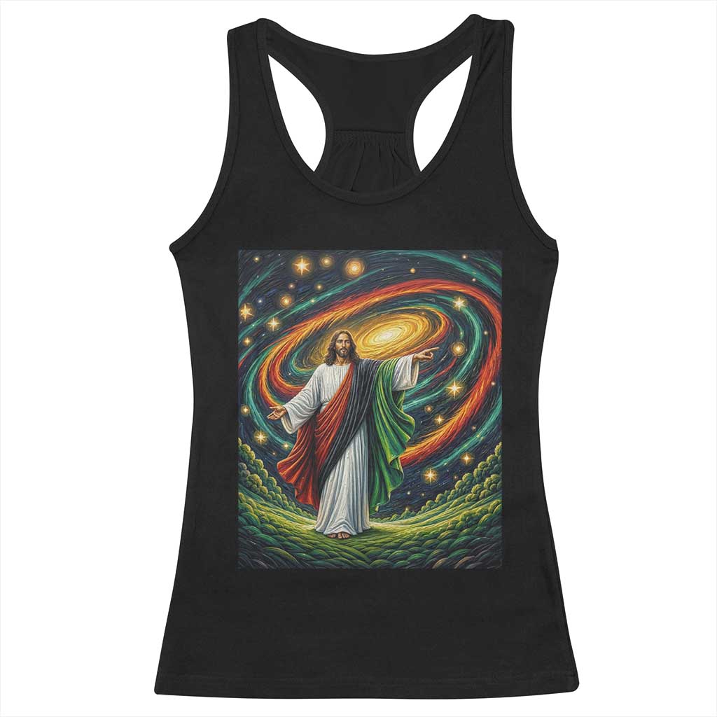 Black Jesus Juneteenth Racerback Tank Top African American Christian Pride TS12 Black Print Your Wear