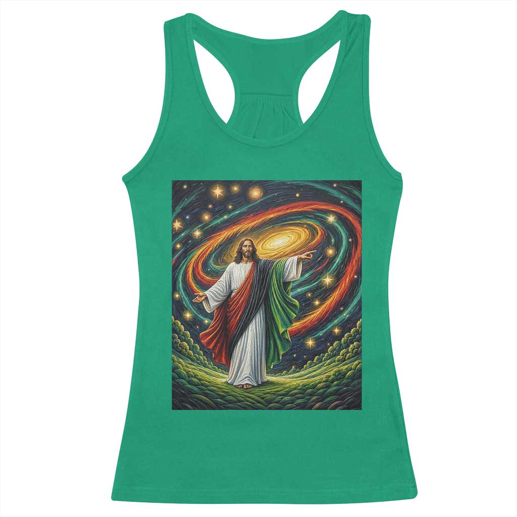 Black Jesus Juneteenth Racerback Tank Top African American Christian Pride TS12 Irish Green Print Your Wear