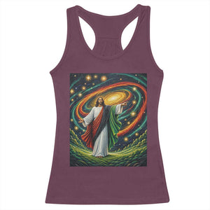 Black Jesus Juneteenth Racerback Tank Top African American Christian Pride TS12 Maroon Print Your Wear