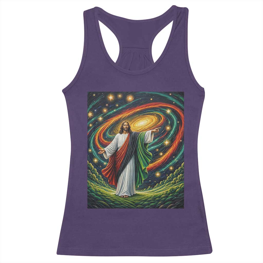 Black Jesus Juneteenth Racerback Tank Top African American Christian Pride TS12 Purple Print Your Wear