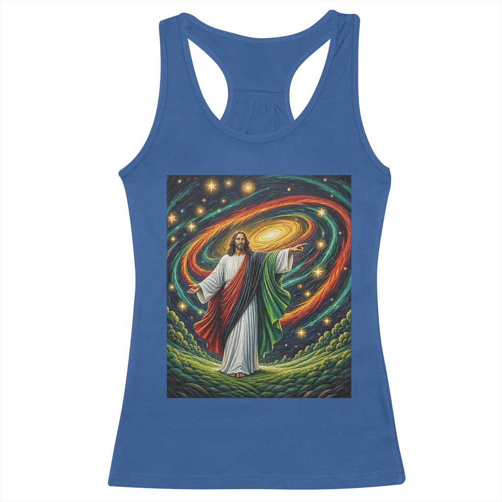Black Jesus Juneteenth Racerback Tank Top African American Christian Pride TS12 Royal Blue Print Your Wear