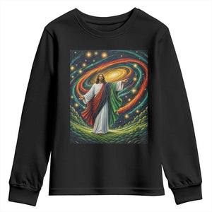 Black Jesus Juneteenth Youth Sweatshirt African American Christian Pride TS12 Black Print Your Wear