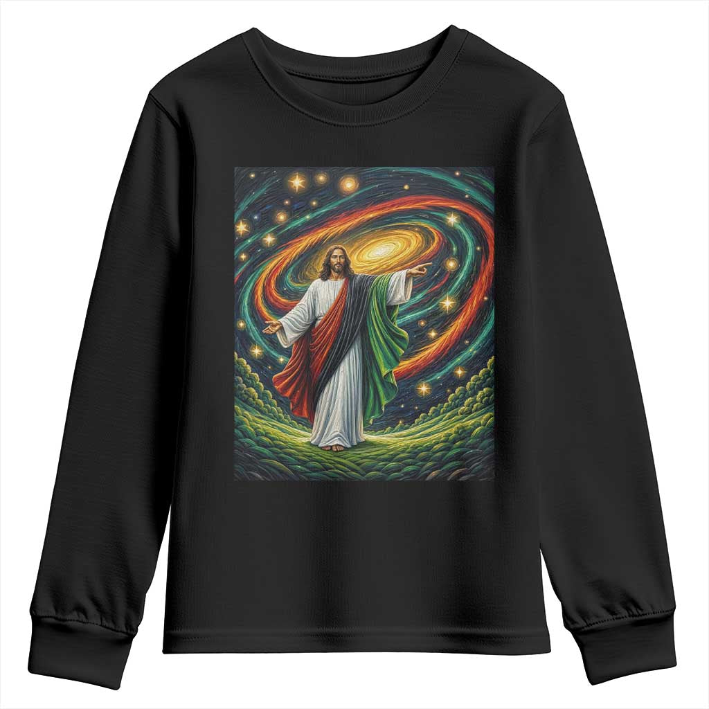 Black Jesus Juneteenth Youth Sweatshirt African American Christian Pride TS12 Black Print Your Wear