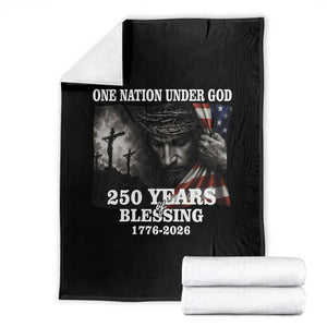 One Nation Under God 250th Anniversary Throw Blanket American Patriotic Faith TS12 Black Print Your Wear