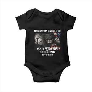 One Nation Under God 250th Anniversary Baby Onesie American Patriotic Faith TS12 Black Print Your Wear