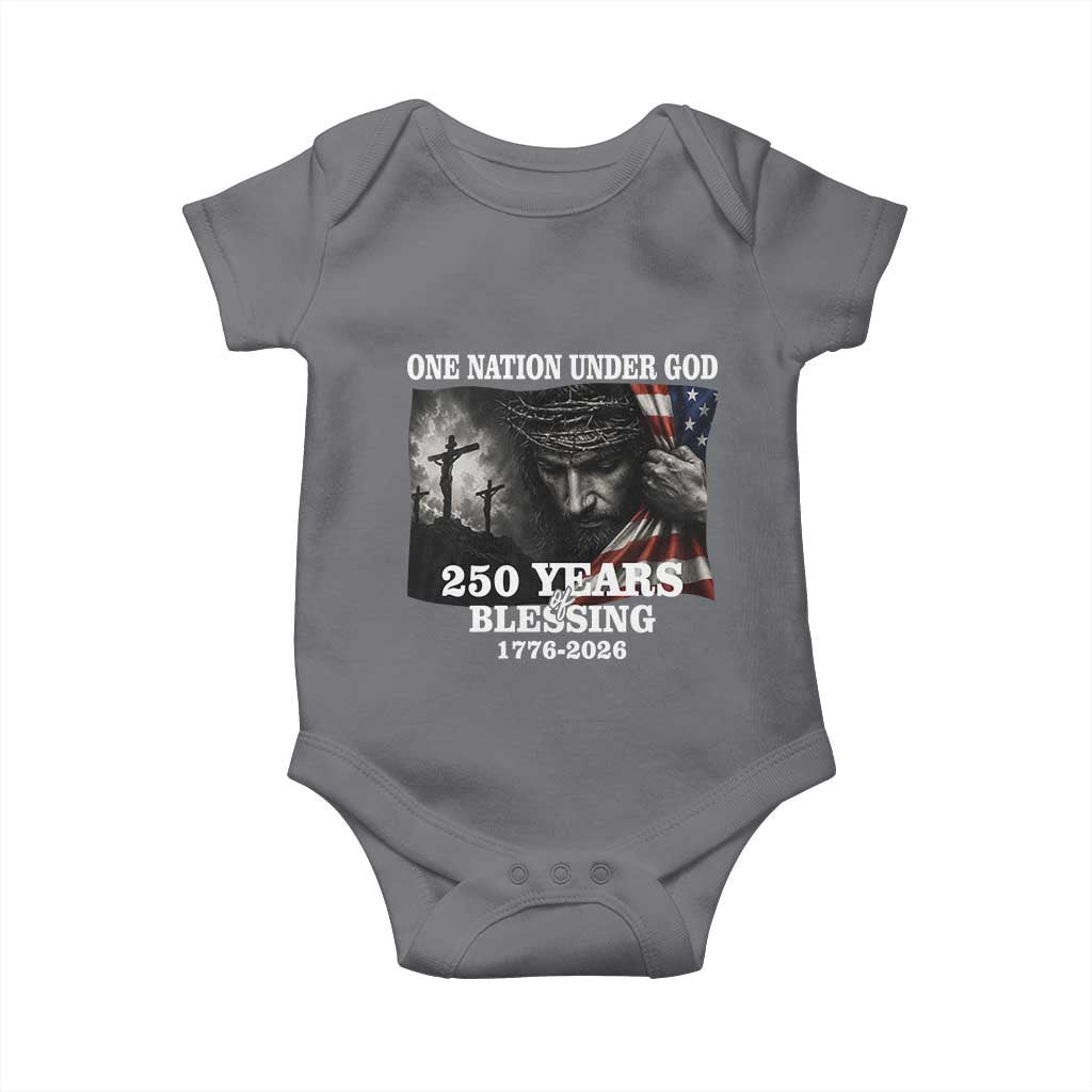One Nation Under God 250th Anniversary Baby Onesie American Patriotic Faith TS12 Charcoal Print Your Wear