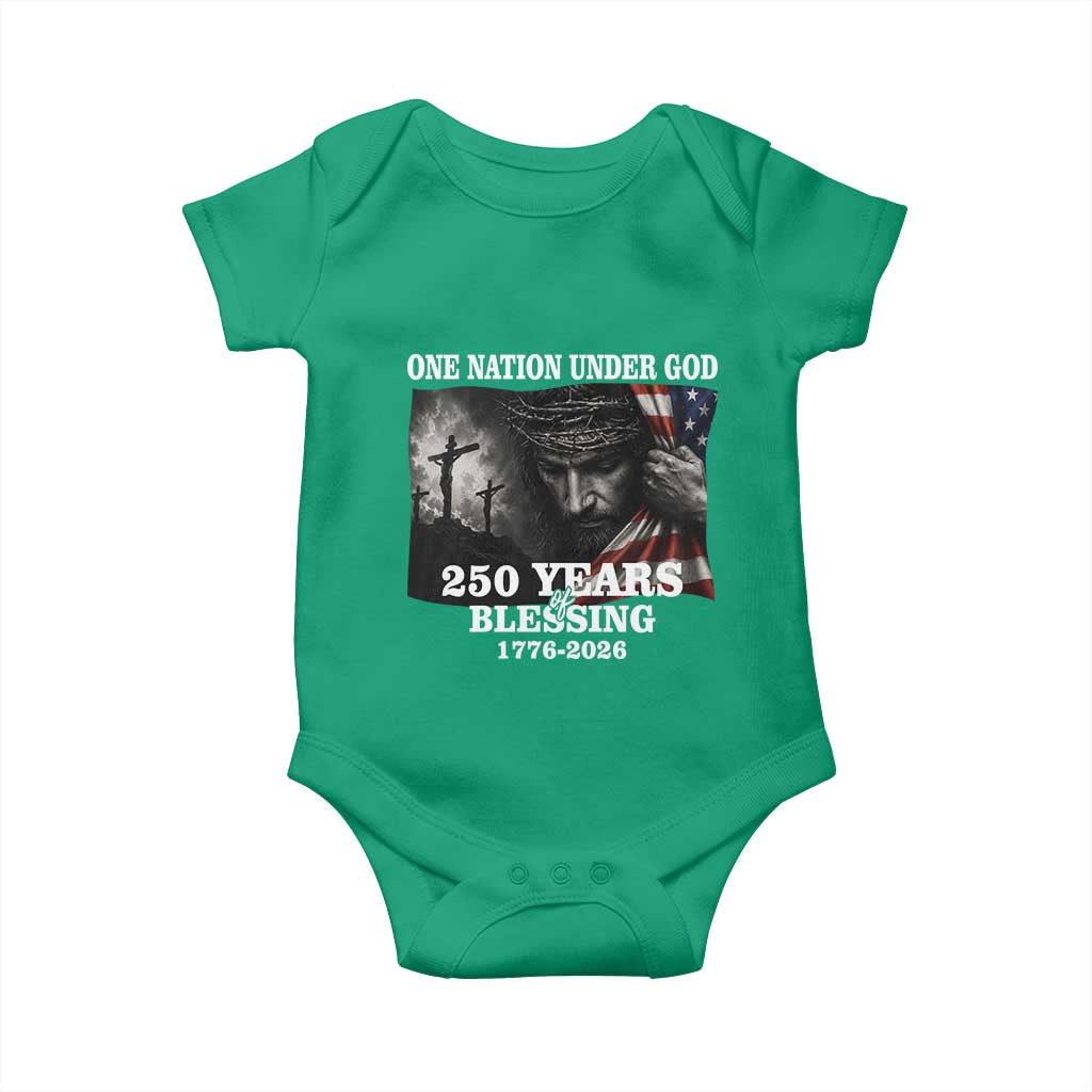 One Nation Under God 250th Anniversary Baby Onesie American Patriotic Faith TS12 Irish Green Print Your Wear