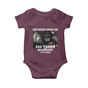 One Nation Under God 250th Anniversary Baby Onesie American Patriotic Faith TS12 Maroon Print Your Wear