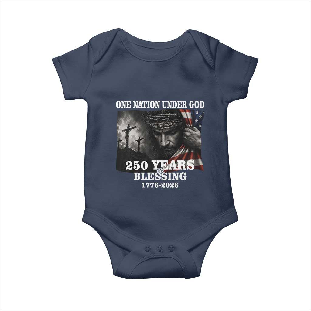 One Nation Under God 250th Anniversary Baby Onesie American Patriotic Faith TS12 Navy Print Your Wear