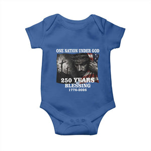 One Nation Under God 250th Anniversary Baby Onesie American Patriotic Faith TS12 Royal Blue Print Your Wear
