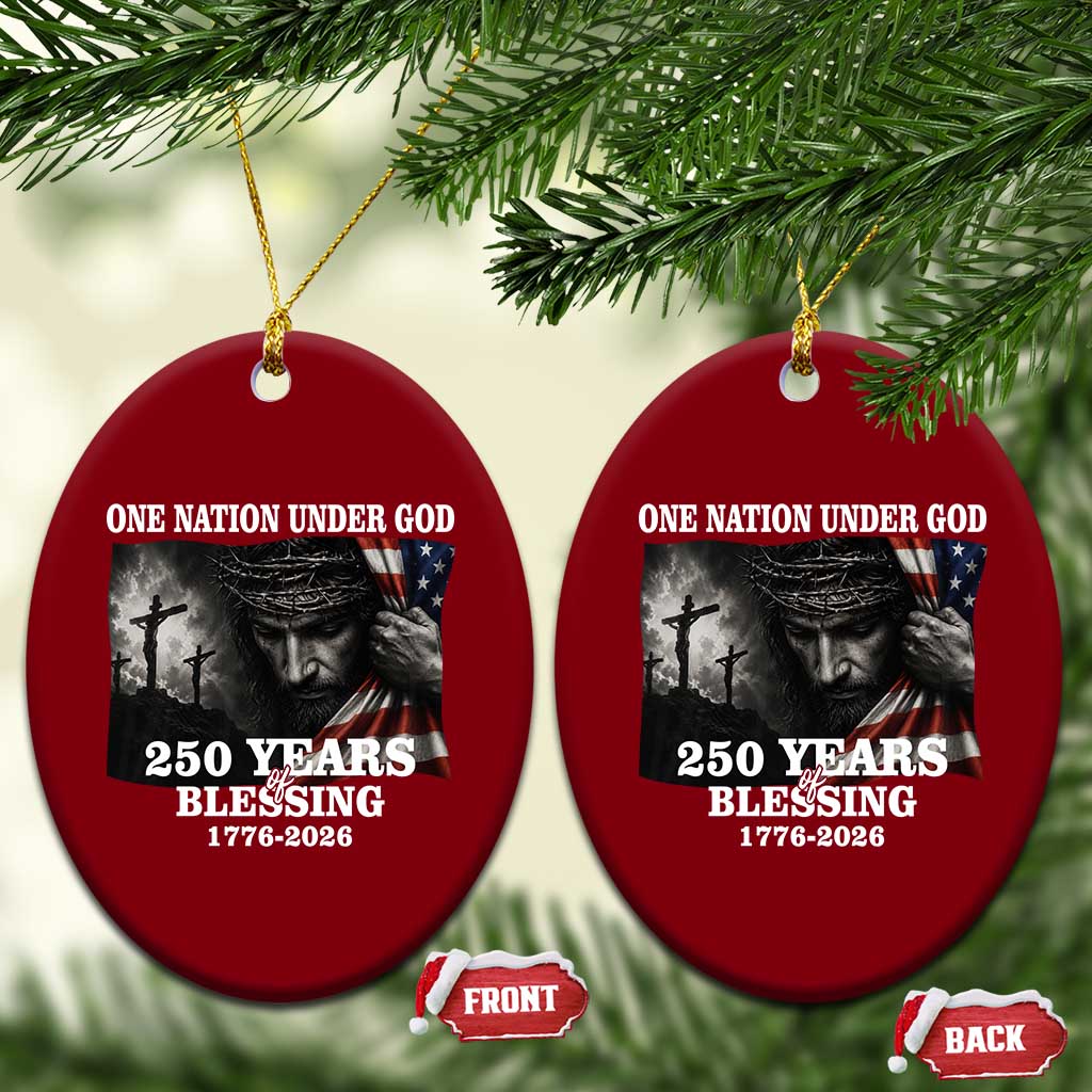 One Nation Under God 250th Anniversary Ceramic Ornament American Patriotic Faith TS12 Print Your Wear