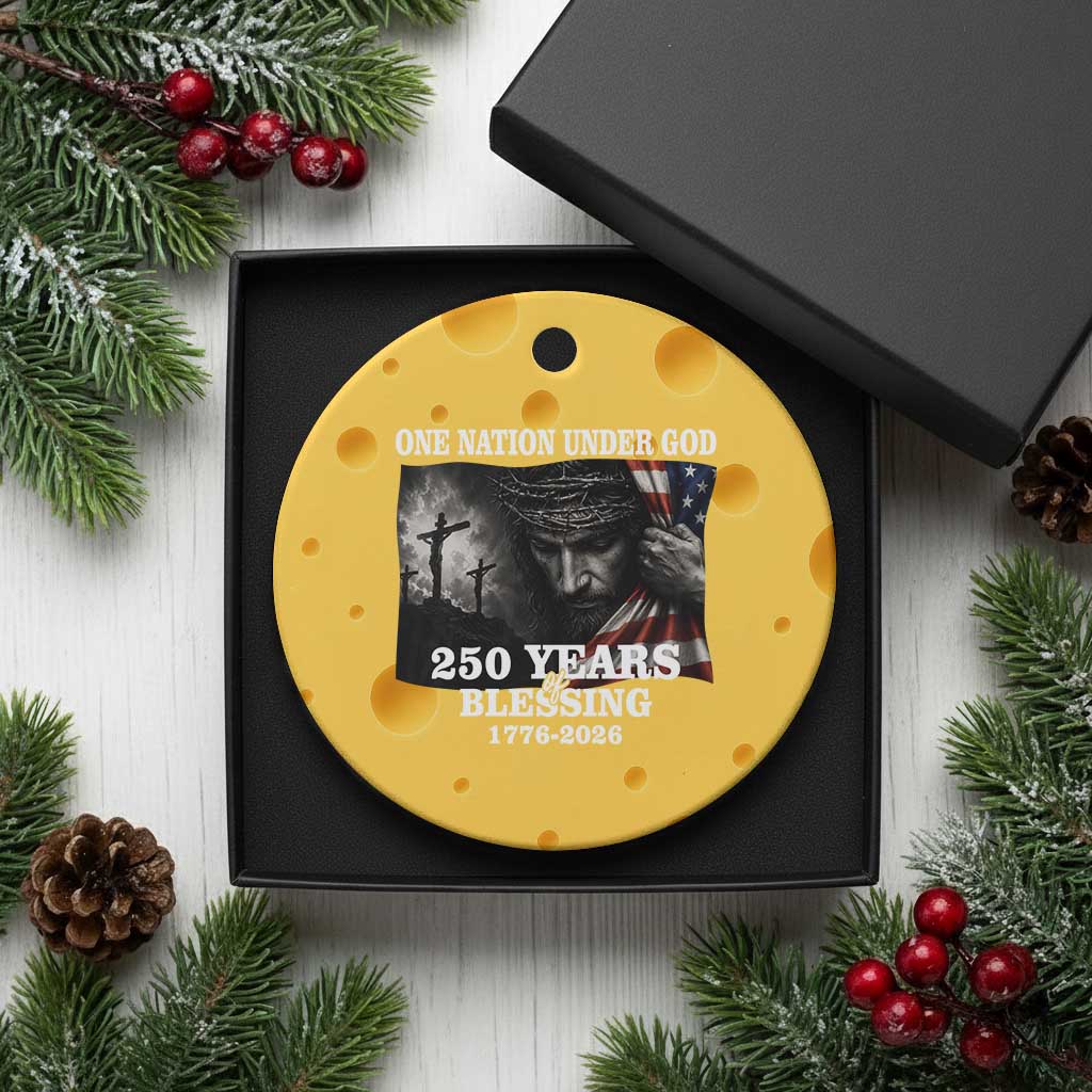 One Nation Under God 250th Anniversary Ceramic Ornament American Patriotic Faith TS12 1pc Yellow Cheese Print Your Wear
