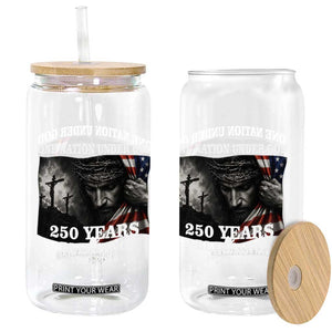 One Nation Under God 250th Anniversary Glass Can American Patriotic Faith