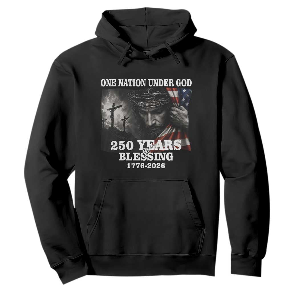 One Nation Under God 250th Anniversary Hoodie American Patriotic Faith TS12 Black Print Your Wear