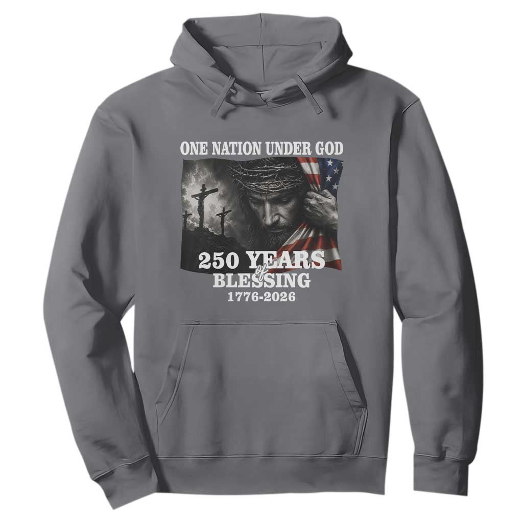 One Nation Under God 250th Anniversary Hoodie American Patriotic Faith TS12 Charcoal Print Your Wear