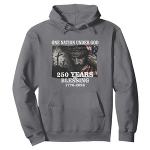 One Nation Under God 250th Anniversary Hoodie American Patriotic Faith TS12 Charcoal Print Your Wear