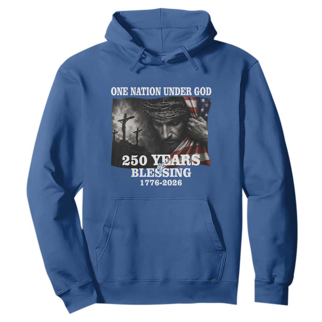 One Nation Under God 250th Anniversary Hoodie American Patriotic Faith TS12 Royal Blue Print Your Wear