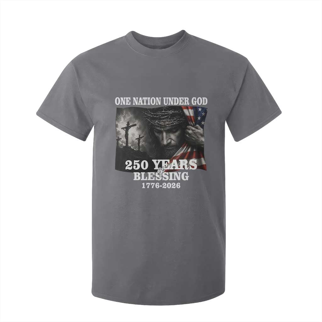 One Nation Under God 250th Anniversary T Shirt For Kid American Patriotic Faith TS12 Charcoal Print Your Wear