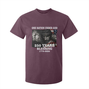 One Nation Under God 250th Anniversary T Shirt For Kid American Patriotic Faith TS12 Maroon Print Your Wear