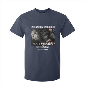 One Nation Under God 250th Anniversary T Shirt For Kid American Patriotic Faith TS12 Navy Print Your Wear