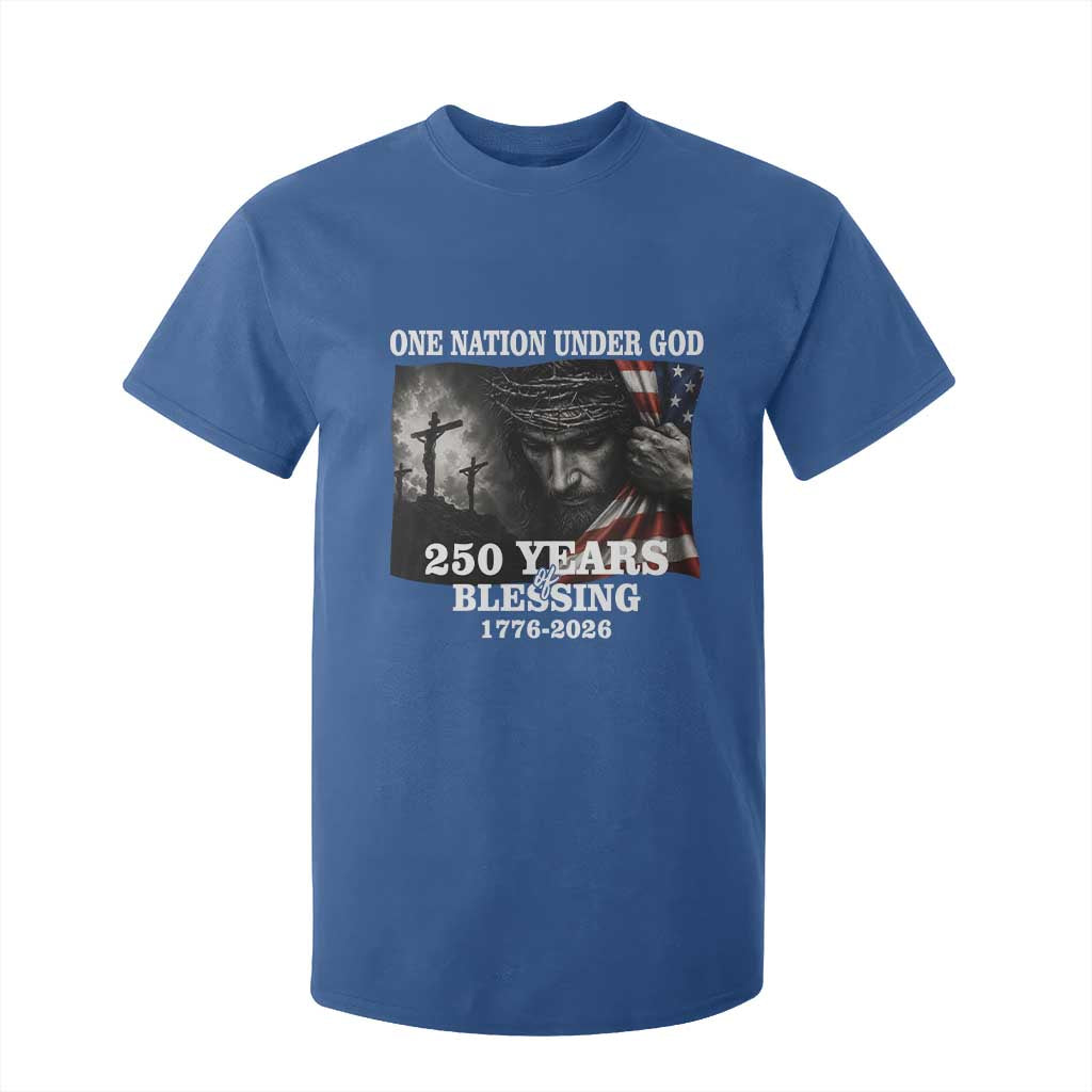 One Nation Under God 250th Anniversary T Shirt For Kid American Patriotic Faith TS12 Royal Blue Print Your Wear