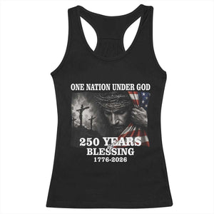 One Nation Under God 250th Anniversary Racerback Tank Top American Patriotic Faith TS12 Black Print Your Wear