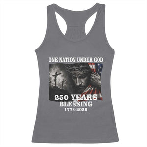 One Nation Under God 250th Anniversary Racerback Tank Top American Patriotic Faith TS12 Charcoal Print Your Wear