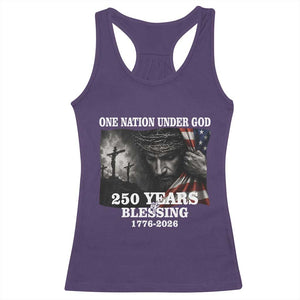 One Nation Under God 250th Anniversary Racerback Tank Top American Patriotic Faith TS12 Purple Print Your Wear