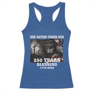 One Nation Under God 250th Anniversary Racerback Tank Top American Patriotic Faith TS12 Royal Blue Print Your Wear