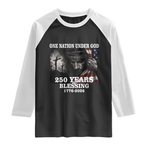 One Nation Under God 250th Anniversary Raglan Shirt American Patriotic Faith