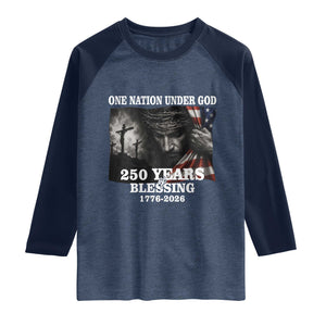One Nation Under God 250th Anniversary Raglan Shirt American Patriotic Faith