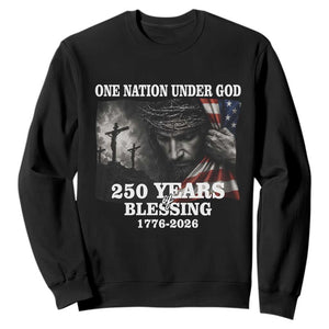 One Nation Under God 250th Anniversary Sweatshirt American Patriotic Faith TS12 Black Print Your Wear