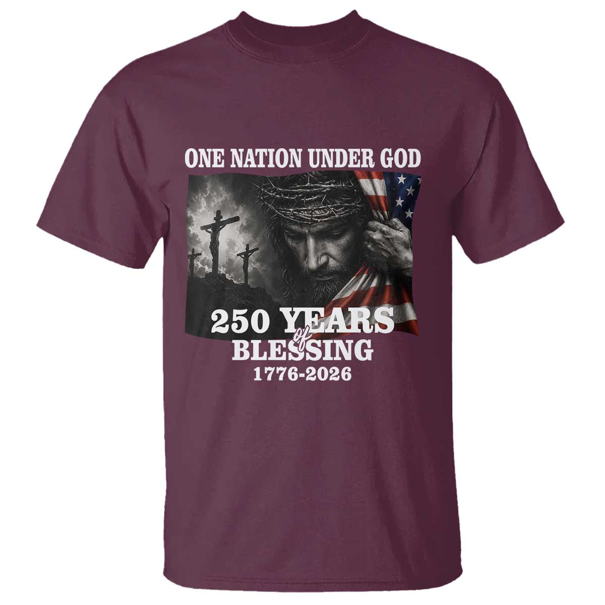 One Nation Under God 250th Anniversary T Shirt American Patriotic Faith
