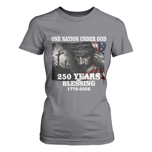 One Nation Under God 250th Anniversary T Shirt For Women American Patriotic Faith