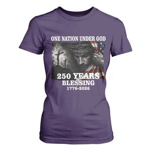 One Nation Under God 250th Anniversary T Shirt For Women American Patriotic Faith