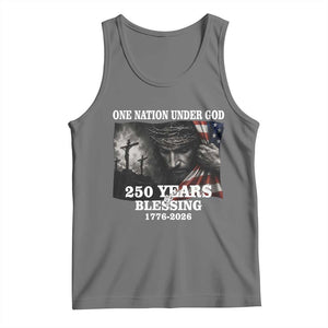 One Nation Under God 250th Anniversary Tank Top American Patriotic Faith TS12 Black Heather Print Your Wear