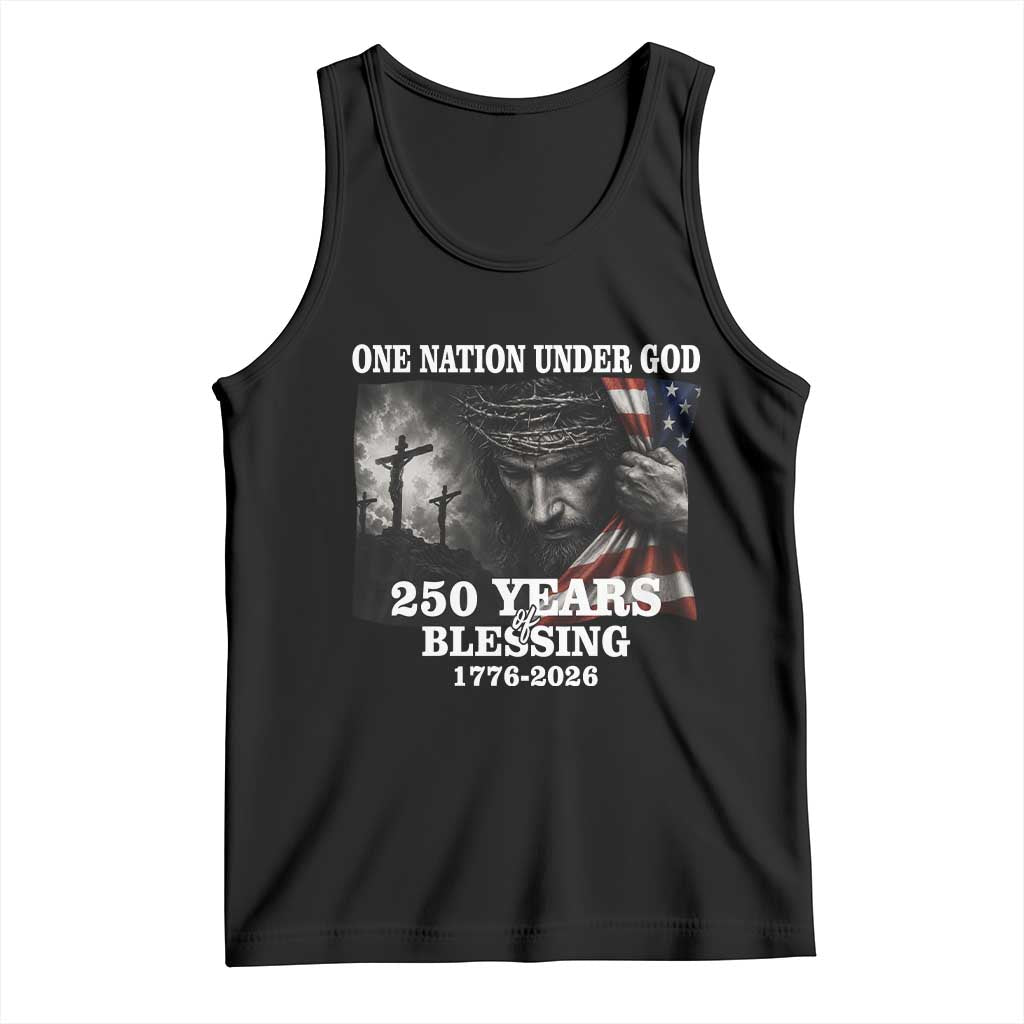One Nation Under God 250th Anniversary Tank Top American Patriotic Faith TS12 Black Print Your Wear