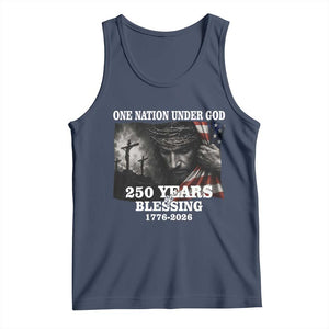 One Nation Under God 250th Anniversary Tank Top American Patriotic Faith TS12 Navy Print Your Wear