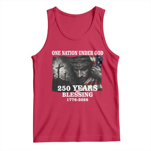 One Nation Under God 250th Anniversary Tank Top American Patriotic Faith TS12 Red Print Your Wear