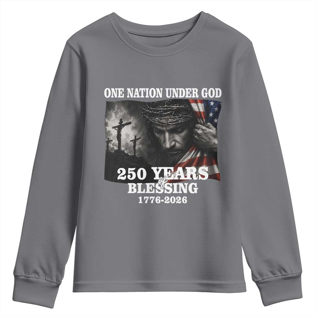 One Nation Under God 250th Anniversary Youth Sweatshirt American Patriotic Faith
