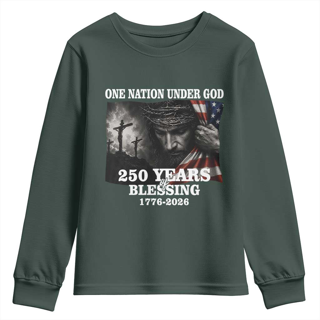 One Nation Under God 250th Anniversary Youth Sweatshirt American Patriotic Faith