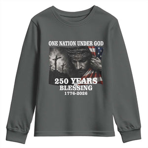 One Nation Under God 250th Anniversary Youth Sweatshirt American Patriotic Faith