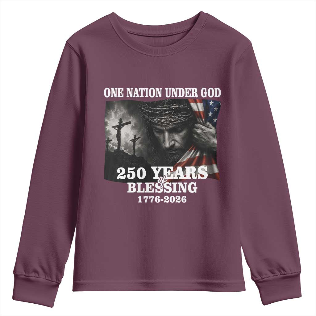 One Nation Under God 250th Anniversary Youth Sweatshirt American Patriotic Faith