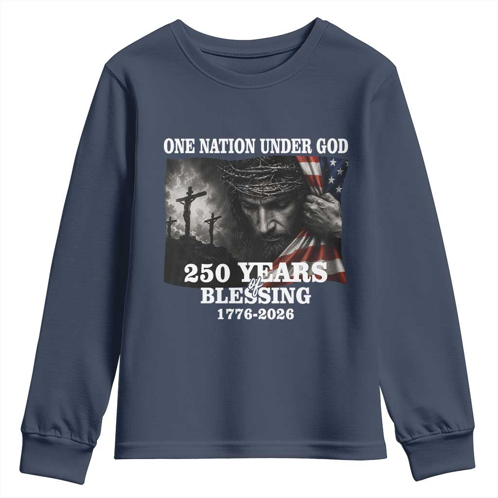 One Nation Under God 250th Anniversary Youth Sweatshirt American Patriotic Faith